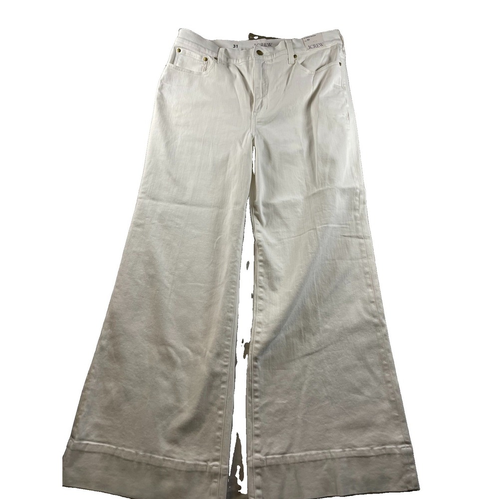 JCrew High Rise Denim Trouser Jeans Women's Size 31 White Denim CH679 READ